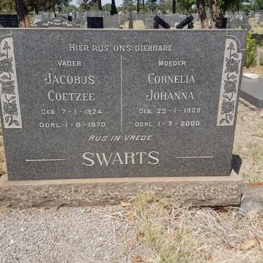 SWARTS Jacobus Coetzee 1924-1970 &amp; Cornelia Johanna 1928-2000
