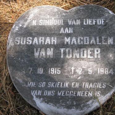 TONDER Susarah Magdalena, van 1915-1984