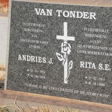 TONDER Andries J., van 1924-2018 & Rita S.E. 1933-2000