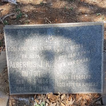 TOIT Albertus J.H., du 1884-1967