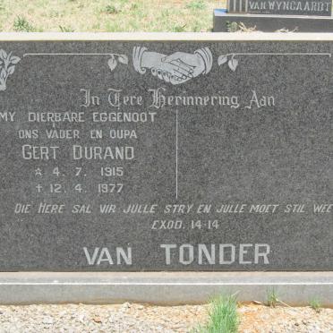 TONDER Gert Durand, van 1915-1977
