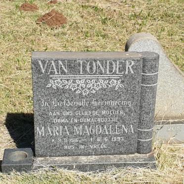 TONDER Maria Magdalena, van 1916-1993