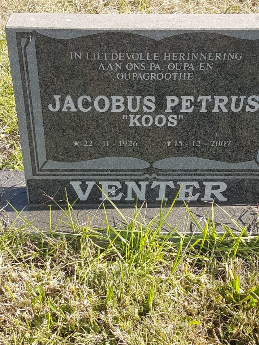 VENTER Jacobus Petrus 1926-2007