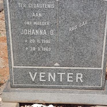 VENTER Johanna D. 1905-1969