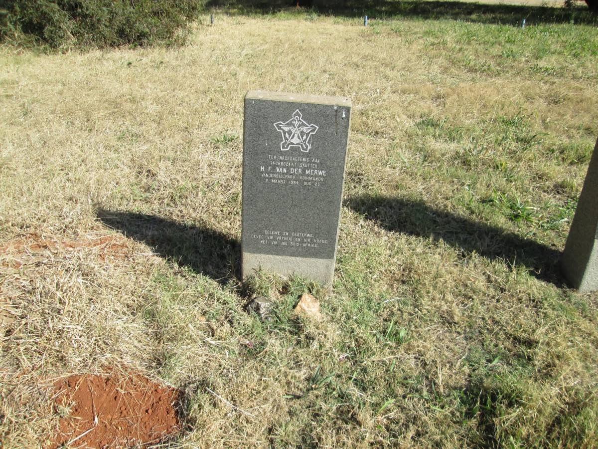 MERWE H.F., van der -1981