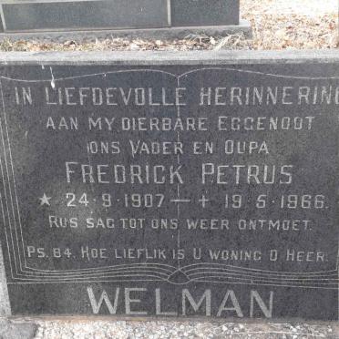 WELMAN Fredrick Petrus 1907-1966
