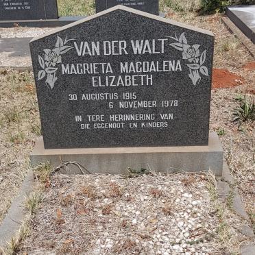 WALT Magrieta Magdalena Elizabeth, van der 1915-1978