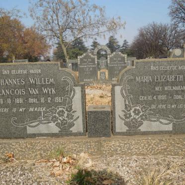 WYK Johannes Willem Francois, van 1881-1967 &amp; Maria Elizabeth WOLMARANS 1896-1959
