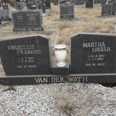 WATH Cornelius Francois, van der 1886-1978 &amp; Martha Louisa 1897-1983