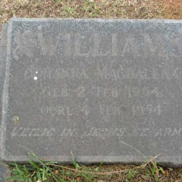 WILLIAMS Johanna Magdalena 1954-1954