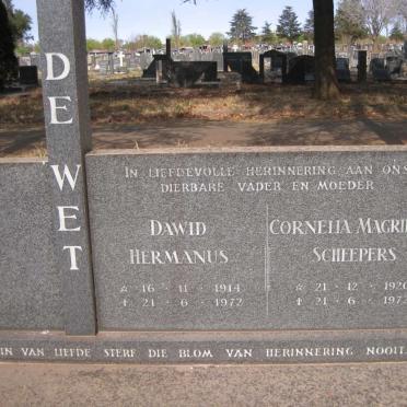 WET Dawid Hermanus, de 1914-1972 &amp; Cornelia Magrietha SCHEEPERS 1920-1972