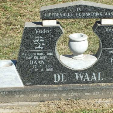 WAAL Daan, de 1936-1995 &amp; Kotie 1940-