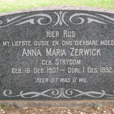 ZERWICK Anna Maria nee STRYDOM 1907-1952