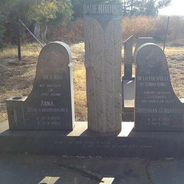 BADENHORST Christiaan Gerhardus 1891-1967 &amp; Anna LABUSCHAGNE 1903-1983