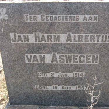 ASWEGEN Jan Harm Albertus, van 1914-1957