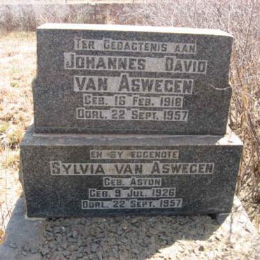 ASWEGEN Johannes David, van 1918-1957 &amp; Sylvia ASTON 1926-1957