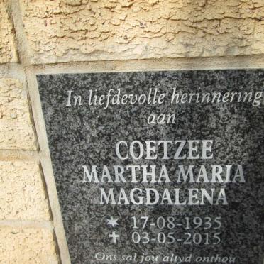 COETZEE Martha Maria Magdalena 1935-2015