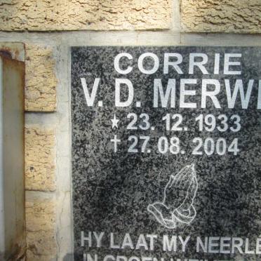 MERWE Corrie, v.d. 1933-2004