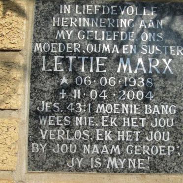 MARX Lettie 1938-2004