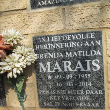 MARAIS Brenda Matilda 1955-2014