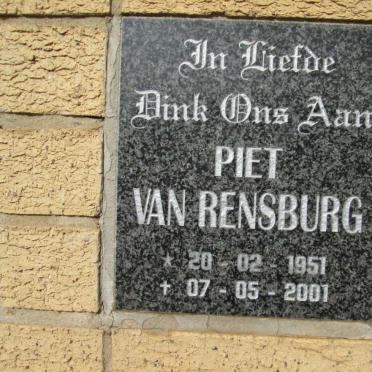RENSBURG Piet, van 1951-2001