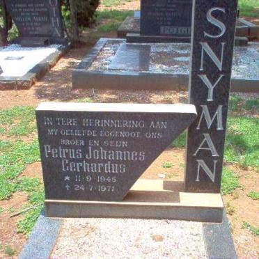 SNYMAN Petrus Johannes Gerhardus 1945-1971