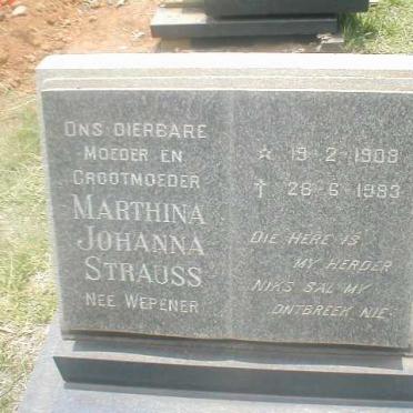 STRAUSS Marthina Johanna nee WEPENER 1908-1983