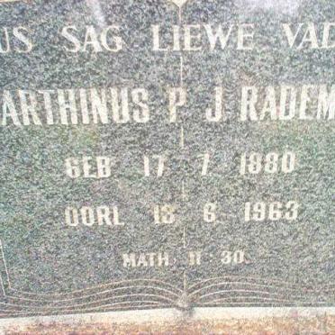 RADEMAN Marthinus P.J. 1880-1963