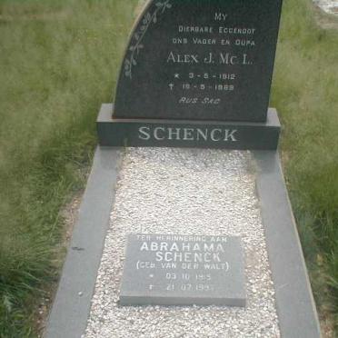 SCHENCK Alex J. Mc. L. 1912-1969 &amp; Abrahama VAN DER WALT 1915-1997