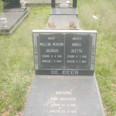 BEER Willem Hendrik Jacobus, de 1891-1940 &amp; Maria Aletta 1896-1944 :: DE BEER Baba -1930