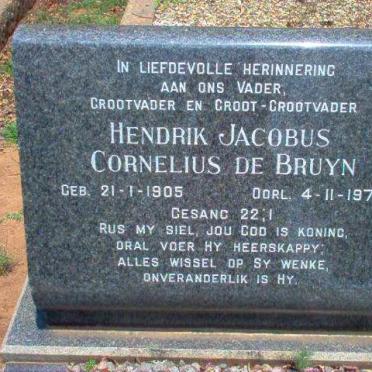 BRUYN  Hendrik Jacobus Cornelius, de 1905-1976