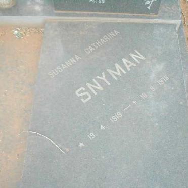 SNYMAN Susanna Catharina 1919-1978