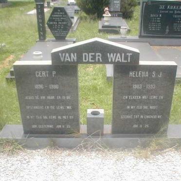 WALT Gert P., van der 1896-1980 &amp; Helena S.J. 1903-1993