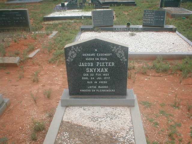 SNYMAN Jacob Pieter 1903-1977