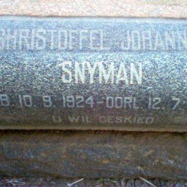 SNYMAN Christoffel Johannes 1924-1959