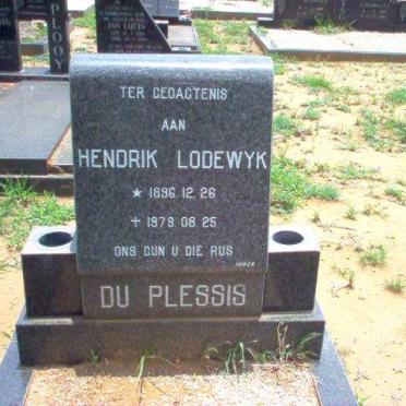 PLESSIS Hendrik Lodewyk, du 1896-1979