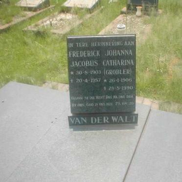 WALT Frederick Jacobus, van der 1903-1957 &amp; Johanna Catharina GROBLER 1906-1990