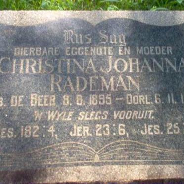 RADEMAN Christina Johanna nee DE BEER 1895-1956