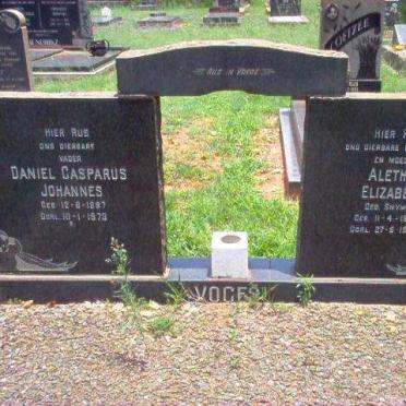 VOGES Daniel Casparus Johannes 1897-1973 &amp; Aletha Elizabeth SNYMAN 1899-1965