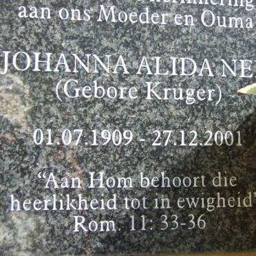 NEL Johanna Alida nee KRÜGER 1909-2001