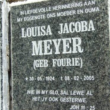 MEYER Louisa Jacoba nee FOURIE 1924-2005