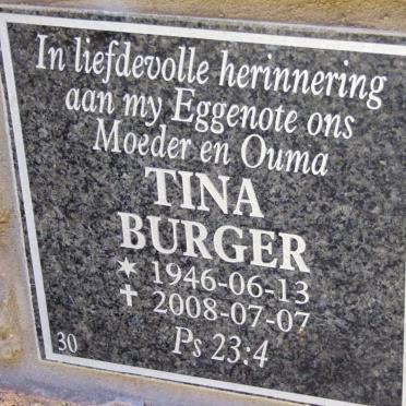 BURGER Tina 1946-2008