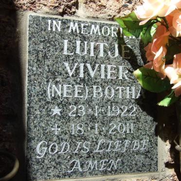 VIVIER Luitjé nee BOTHA 1922-2011