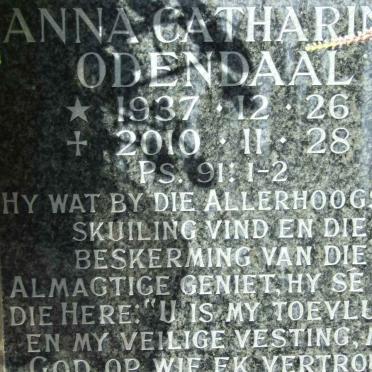 ODENDAAL Anna Catharina 1937-2010