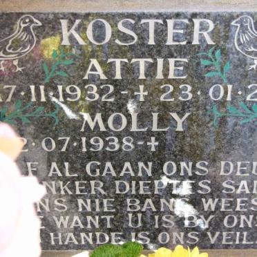 KOSTER Attie 1932-2011 &amp; Molly 1938-