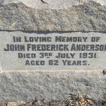 ANDERSON John Frederick -1931