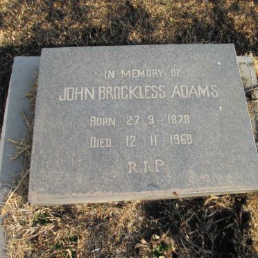 ADAMS John Brockless 1878-1968