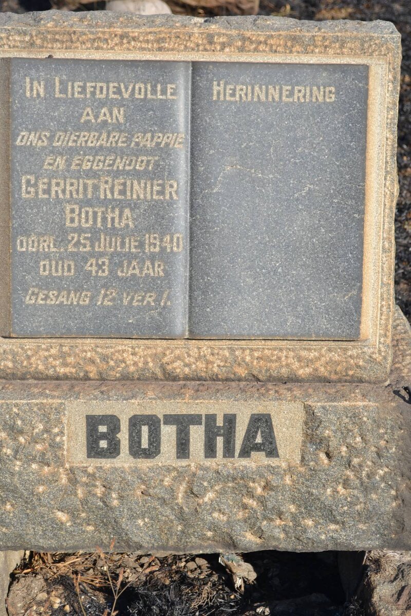 BOTHA Gerrit Reinier -1940