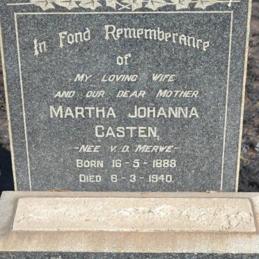 CASTEN Martha Johanna nee V.D. MERWE 1888-1940
