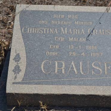CRAUSE Christina Maria nee MALAN 1881-1957